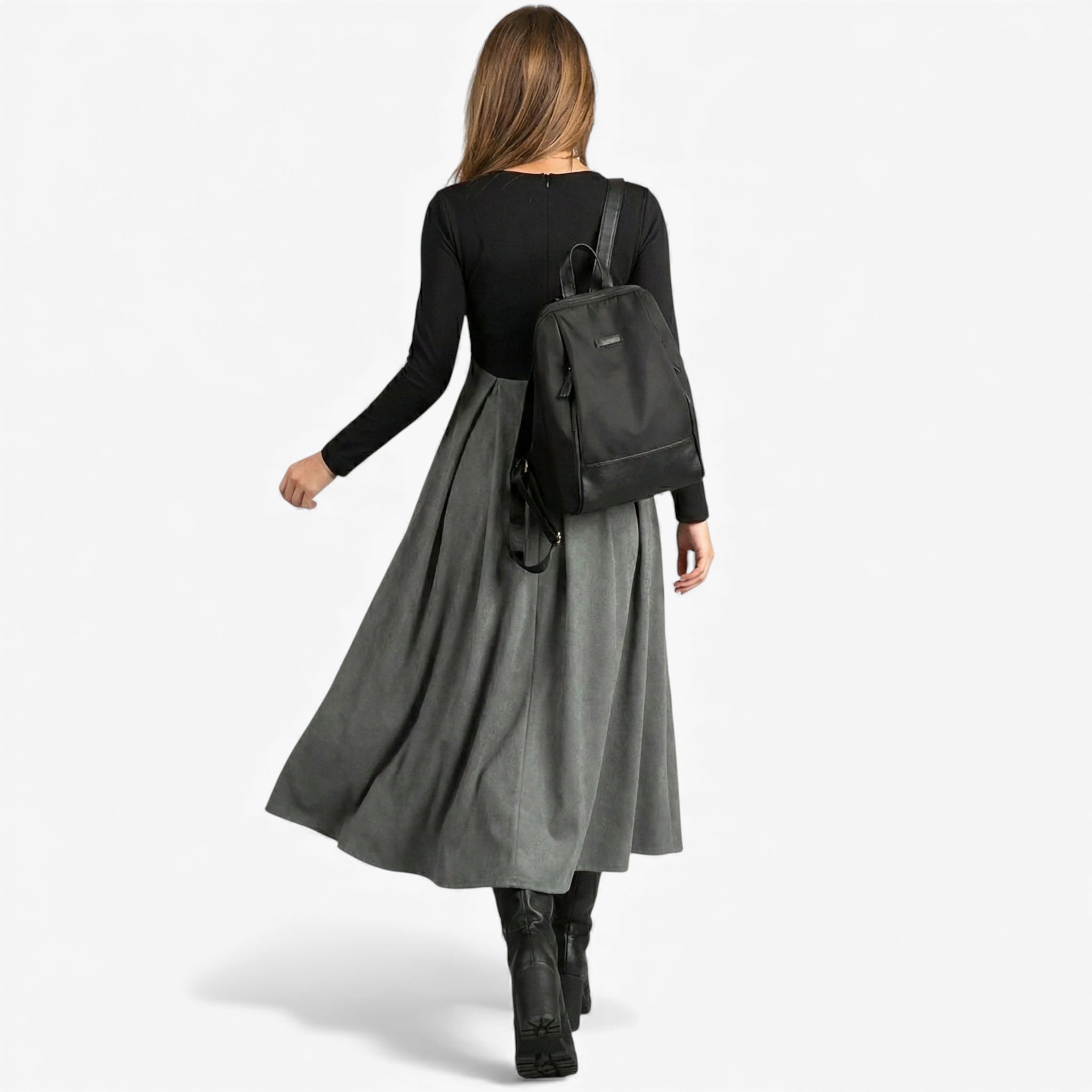 Women’s Long Sleeves A-Line Dress | Maxi