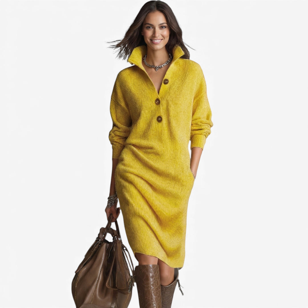 Women’s Long Sleeve Knit Dress | Midi