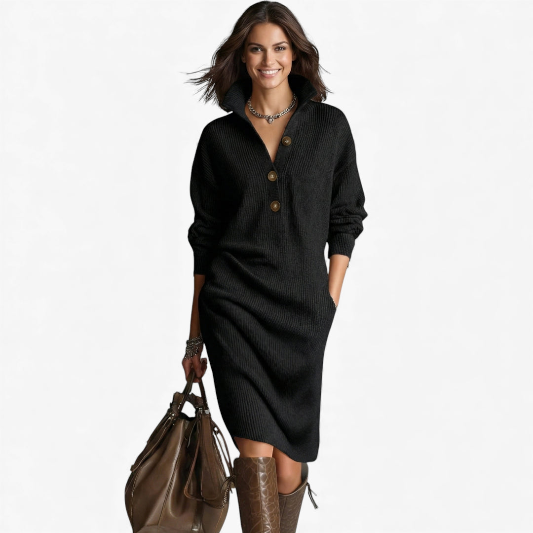 Women’s Long Sleeve Knit Dress | Midi