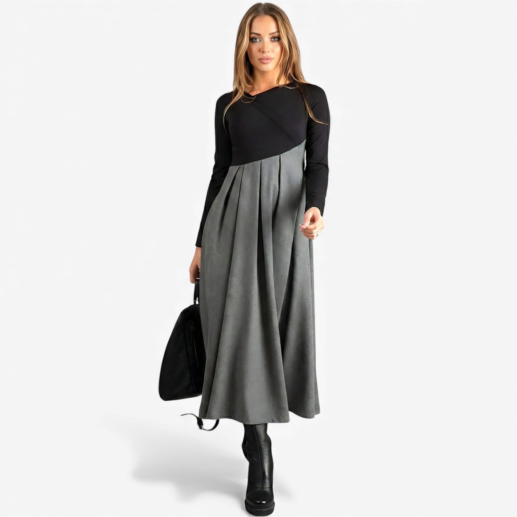 Women’s Long Sleeves A-Line Dress | Maxi